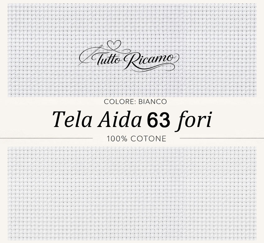 Tela Aida H.150 - 63 fori - Bianco