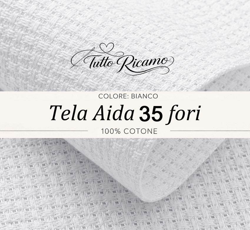 Tela Aida H.150 - 35 fori - Bianco