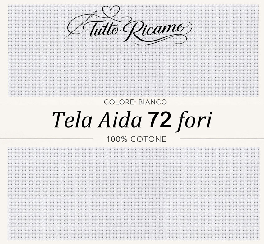 Tela Aida H.150 - 72 fori - Bianco